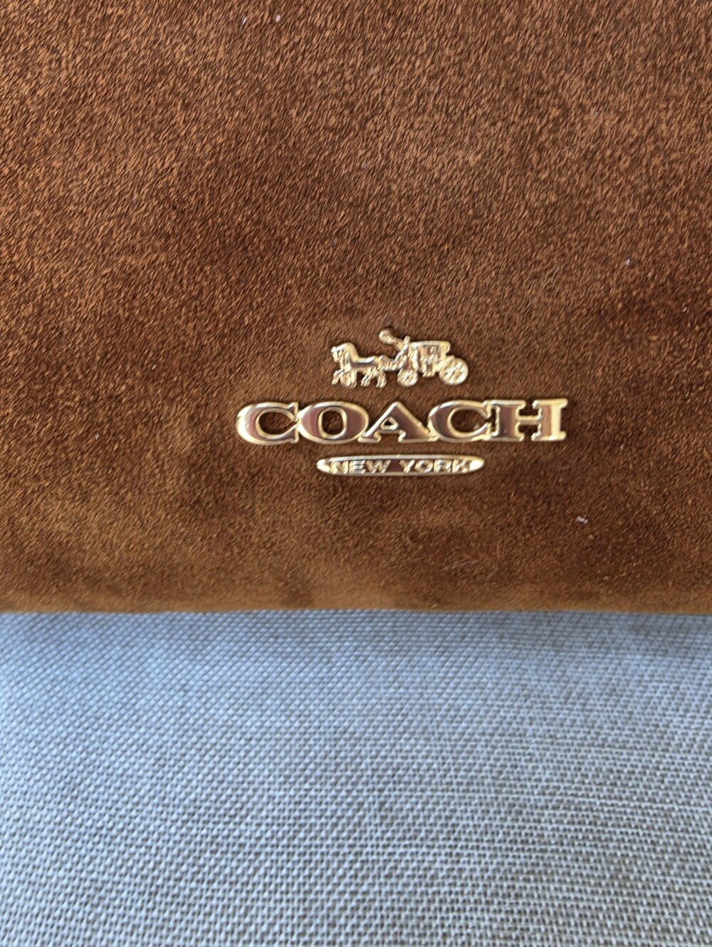 Coach Erin Suede Leather Shoulder Bag Hsndbag Gold/Warm Brown NWT - Picture 2 of 14